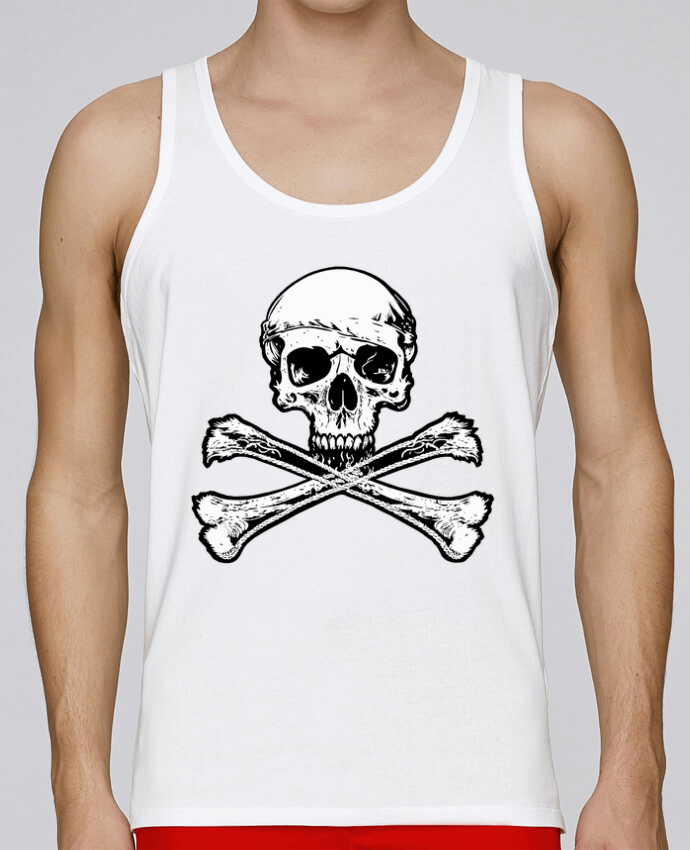 Débardeur homme Jolly Roger - Drapeau Pirate - Tête de Mort par Geronimo Gorilla SylverBack 100% cot