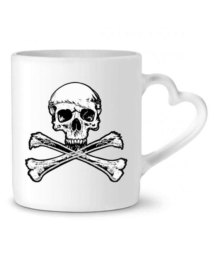 Mug coeur Jolly Roger - Drapeau Pirate - Tête de Mort par Geronimo Gorilla SylverBack