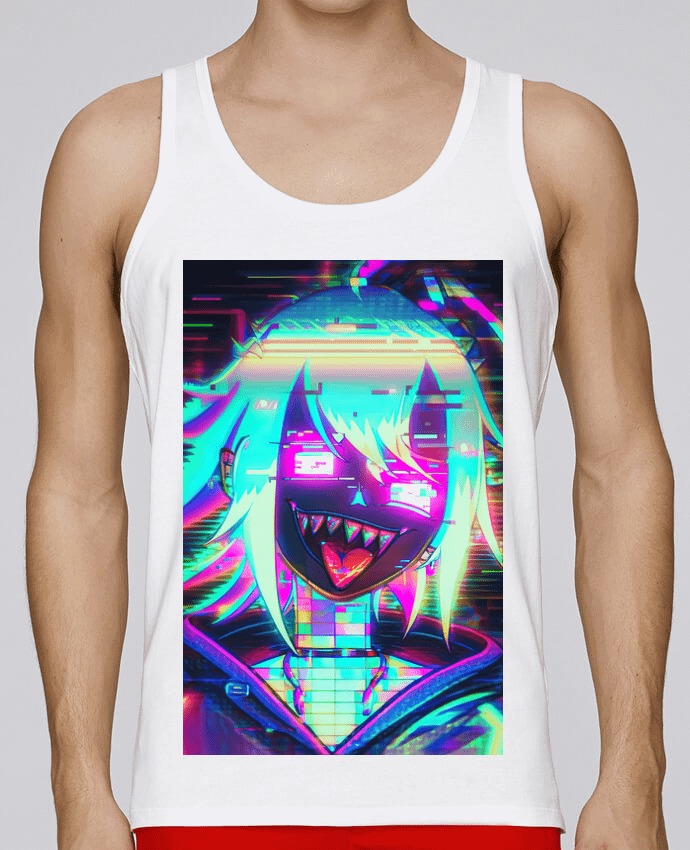 Débardeur homme Creepy Glitch Girl par MagicDesign 100% coton bio