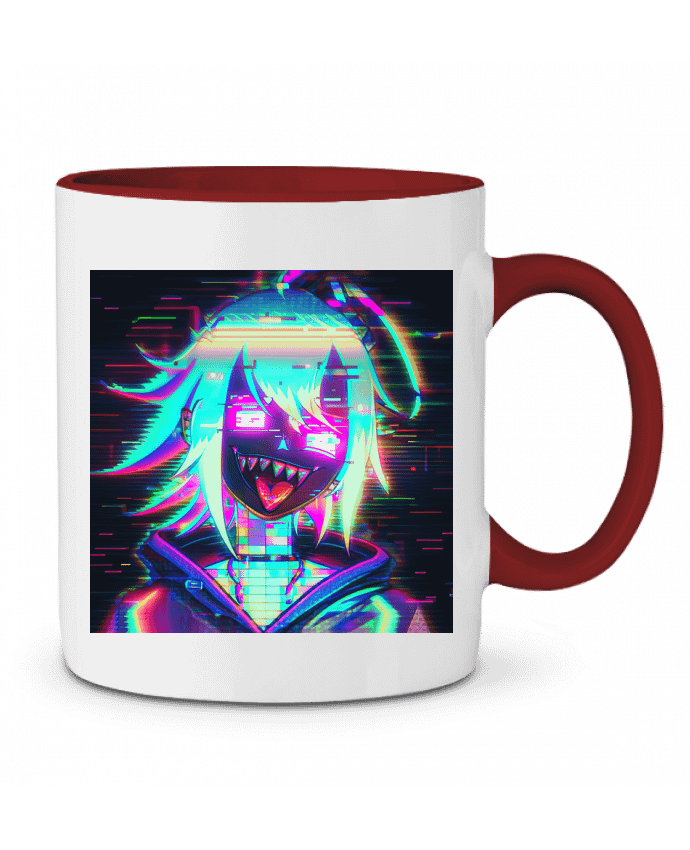 Mug bicolore Creepy Glitch Girl MagicDesign