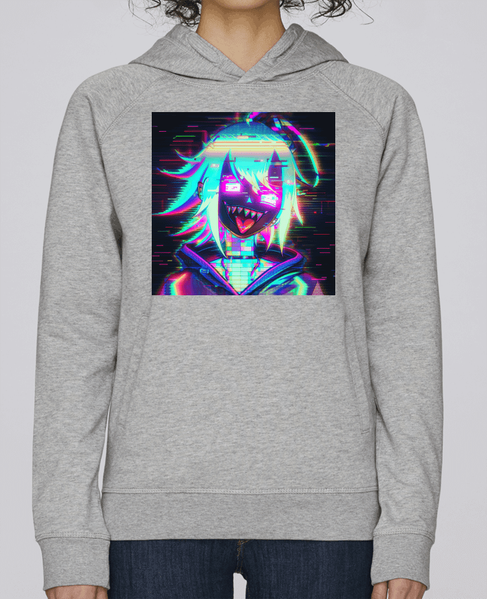 Sweat capuche femme Creepy Glitch Girl par MagicDesign