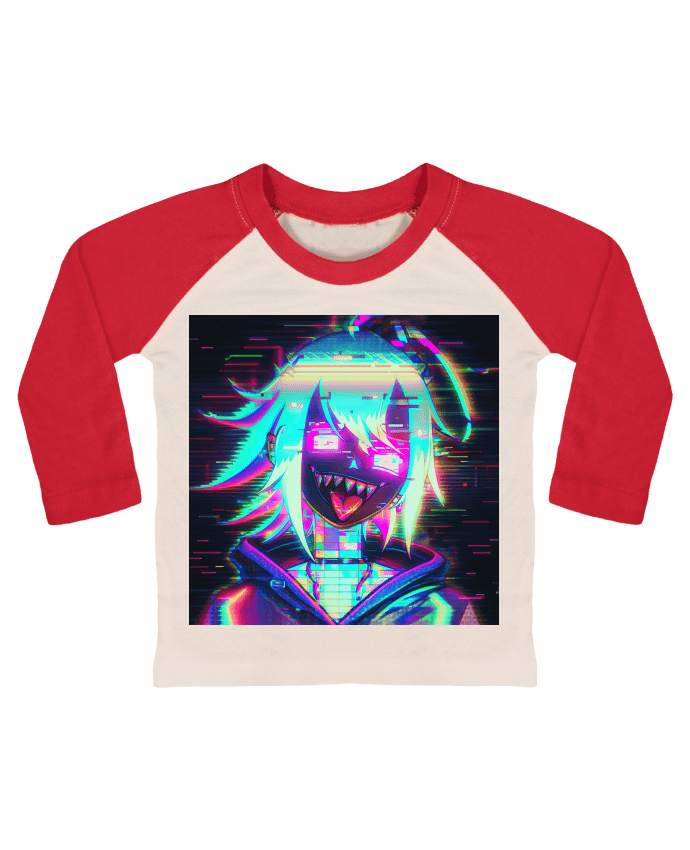 Tee-shirt Bébé Baseball ML Creepy Glitch Girl par MagicDesign