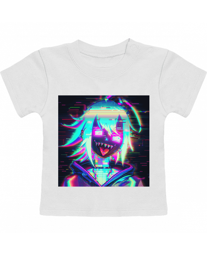 T-shirt bébé Creepy Glitch Girl manches courtes du designer MagicDesign