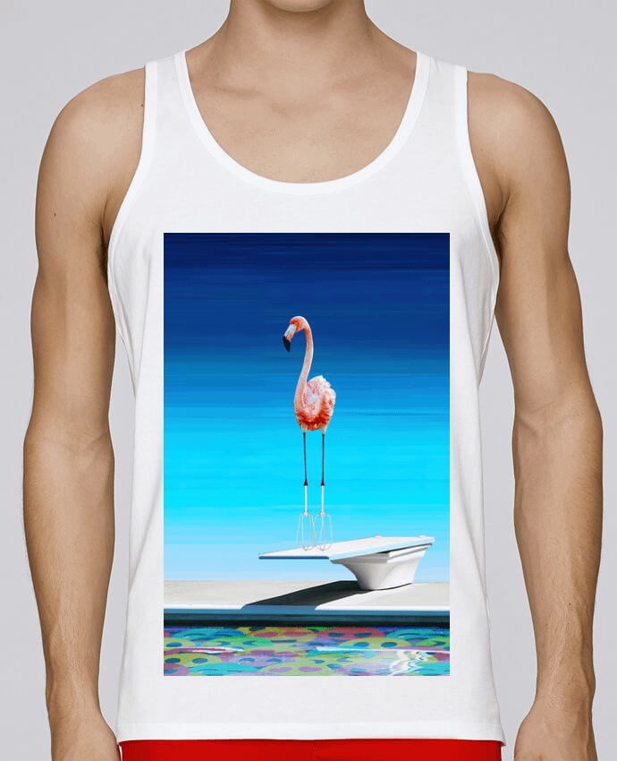 Débardeur homme Flamingo at the pool par MagicDesign 100% coton bio