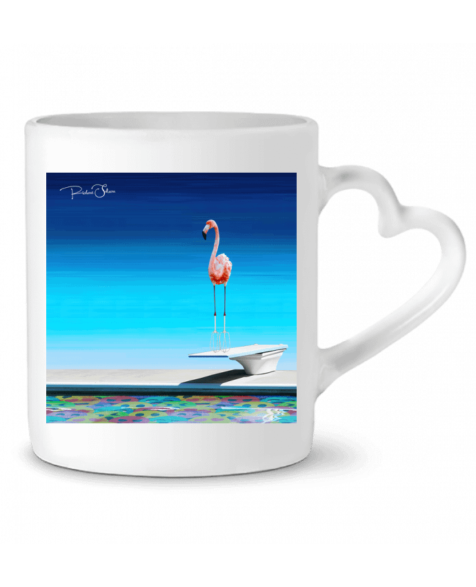 Mug coeur Flamingo at the pool par MagicDesign