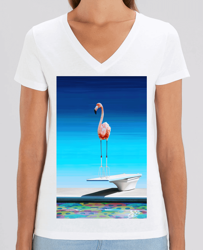 Tee-shirt femme Flamingo at the pool Par  MagicDesign