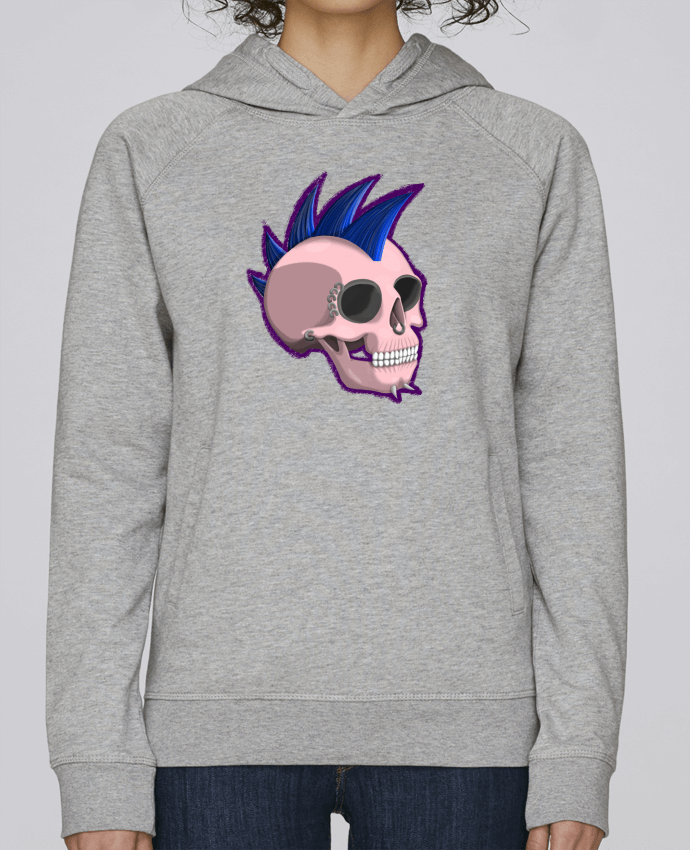 Sweat capuche femme Punk Skull par BioHazard