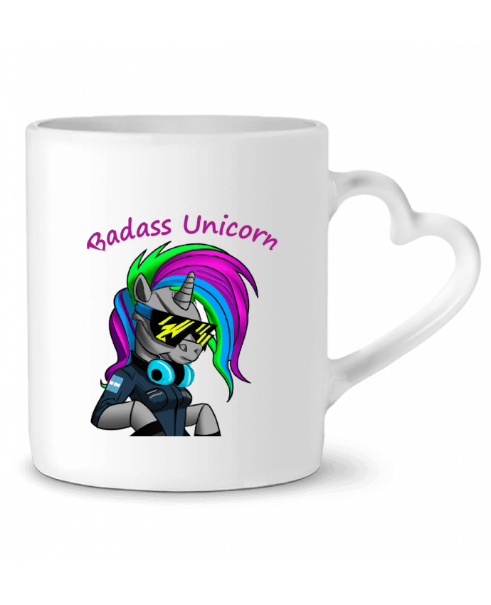 Mug coeur Licorne Cyberpunk Badass par Le monde des licornes