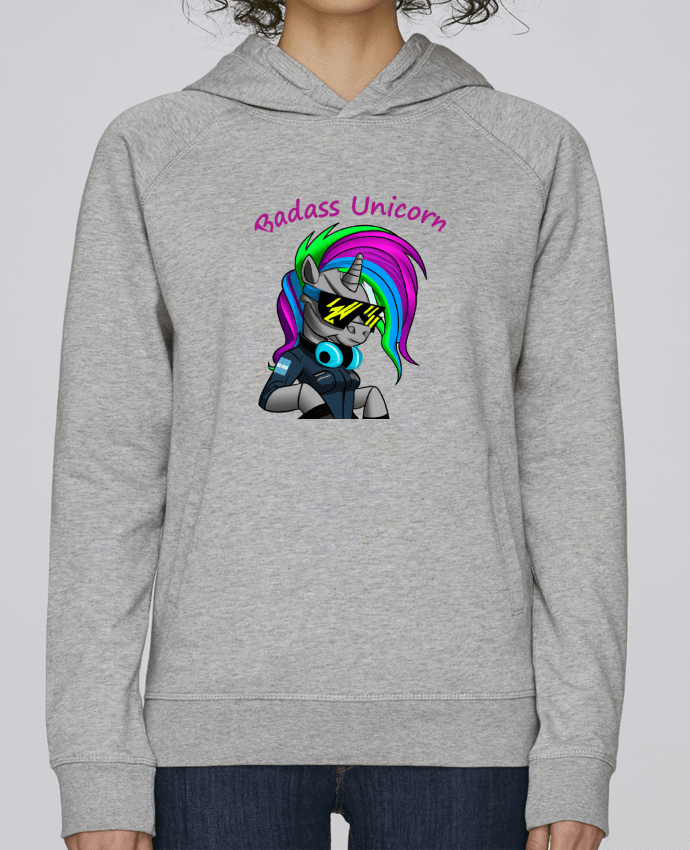 Sweat capuche femme Licorne Cyberpunk Badass par Le monde des licornes