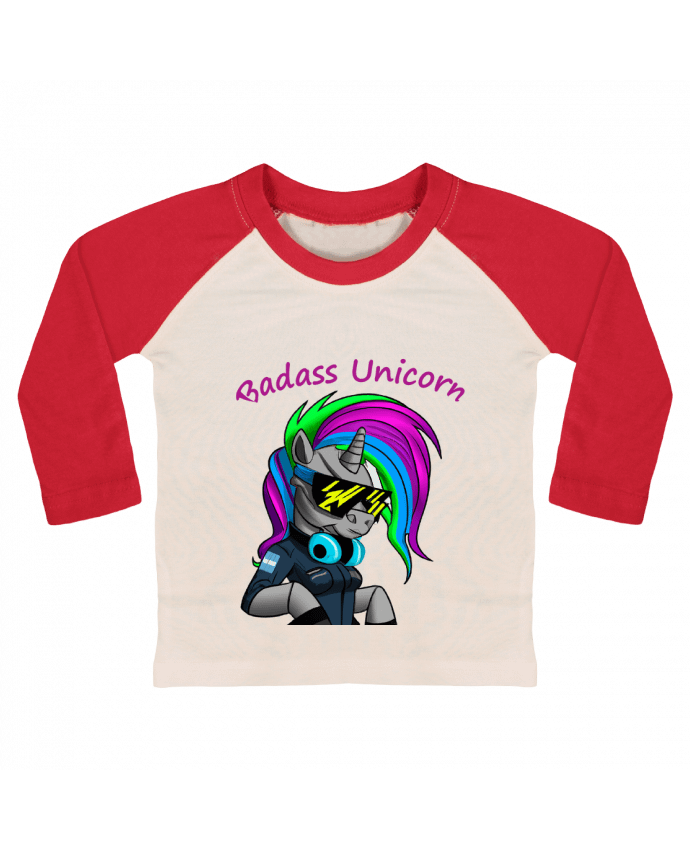 Tee-shirt Bébé Baseball ML Licorne Cyberpunk Badass par Le monde des licornes