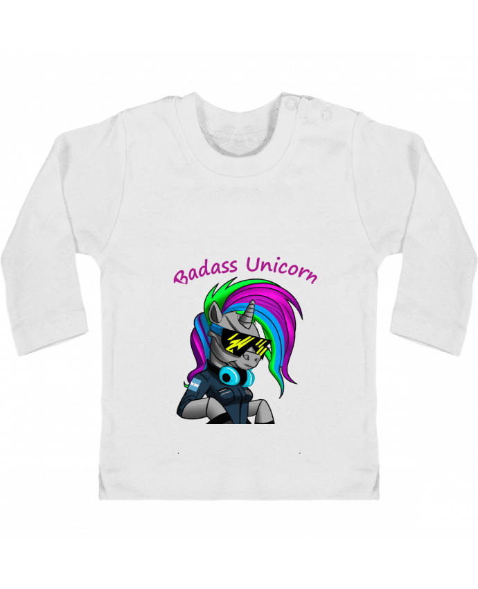 T-shirt bébé Licorne Cyberpunk Badass manches longues du designer Le monde des licornes