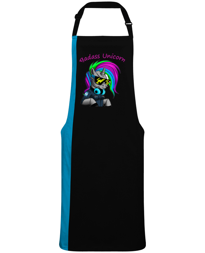 Tablier bicolore Licorne Cyberpunk Badass par  Le monde des licornes