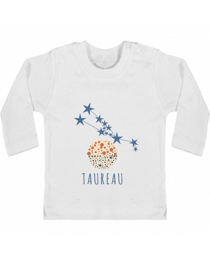 Baby T-shirt with press-studs long sleeve TAUREAU manches longues du designer Les Caprices de Filles