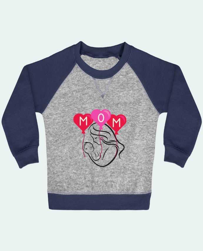 Sweat bébé manches contrastée maman par ayadesigne