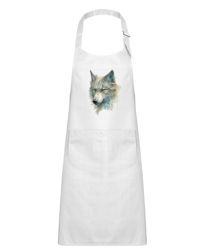 Tablier Enfant Lobo detallado, un toque dorado y azul par a-Creations