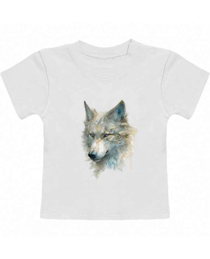 T-shirt bébé Lobo detallado, un toque dorado y azul manches courtes du designer a-Creations