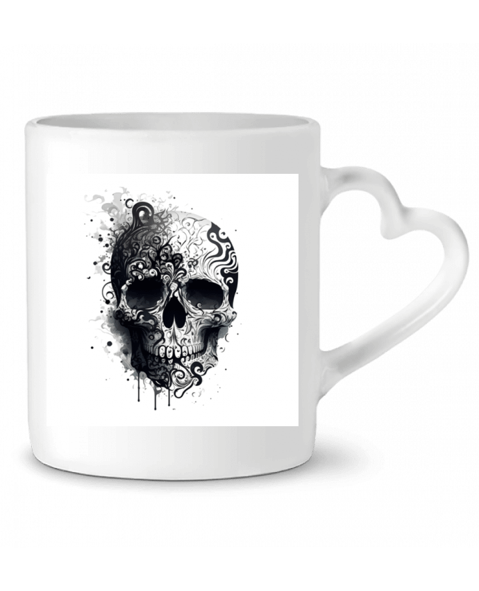 Mug coeur Skull Art par Kraazy