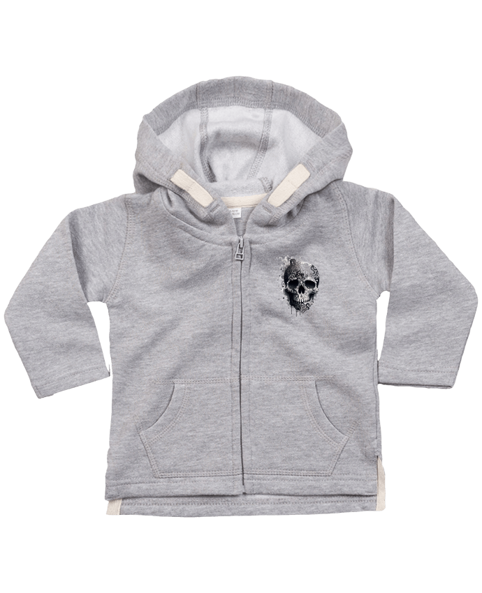 Sweat à capuche bébé zippé Skull Art par Kraazy