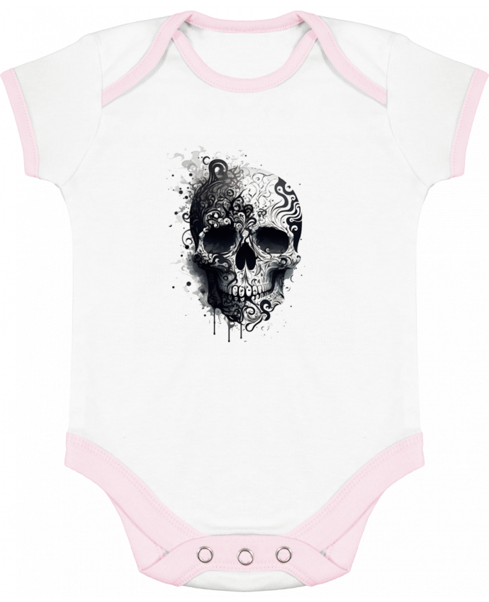 Body bébé manches contrastées Skull Art par Kraazy