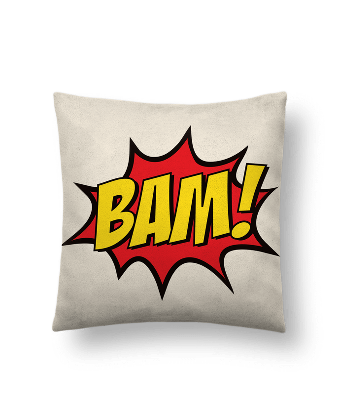 Coussin suédine BAM ! par Freeyourshirt.com