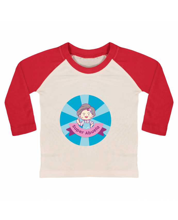 Tee-shirt Bébé Baseball ML Super abuela par Angesalda