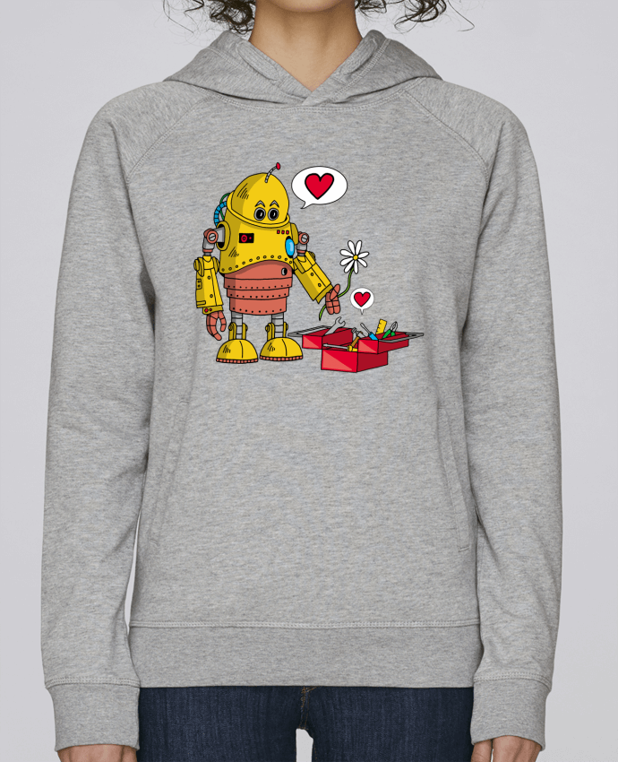 Sweat capuche femme Le robot amoureux par LAGUENY