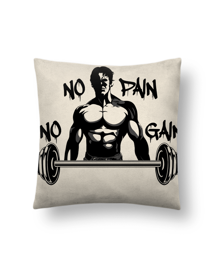 Coussin suédine GYM NO PAIN NO GAIN par Nankurunaisa