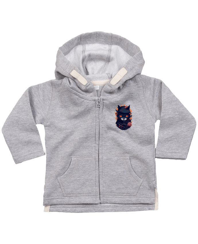 Sweat à capuche bébé zippé Ninja Chat : Design Unique et Amusant pour les Amoureux des Chats et Ninj