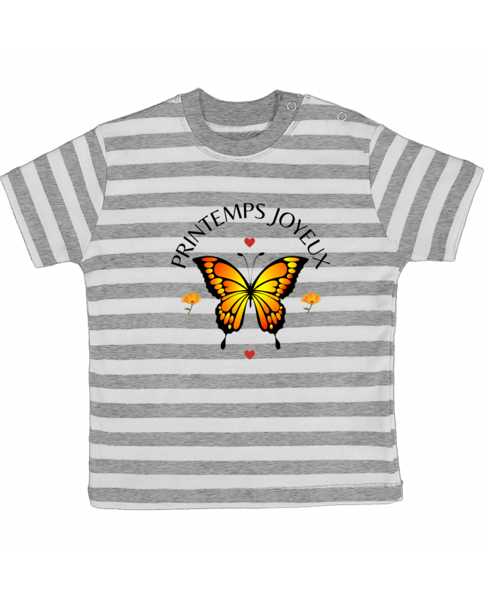 Tee-shirt bébé à rayures PAPILLON par EliseDesign