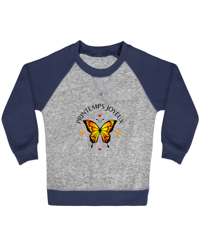 Sweat bébé manches contrastée PAPILLON par EliseDesign