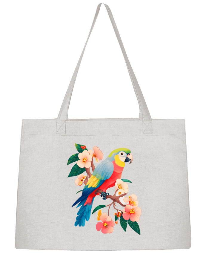 Sac Shopping perroquet fleurie par EliseDesign