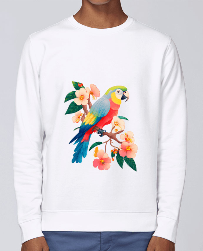 Sweatshirt perroquet fleurie par EliseDesign