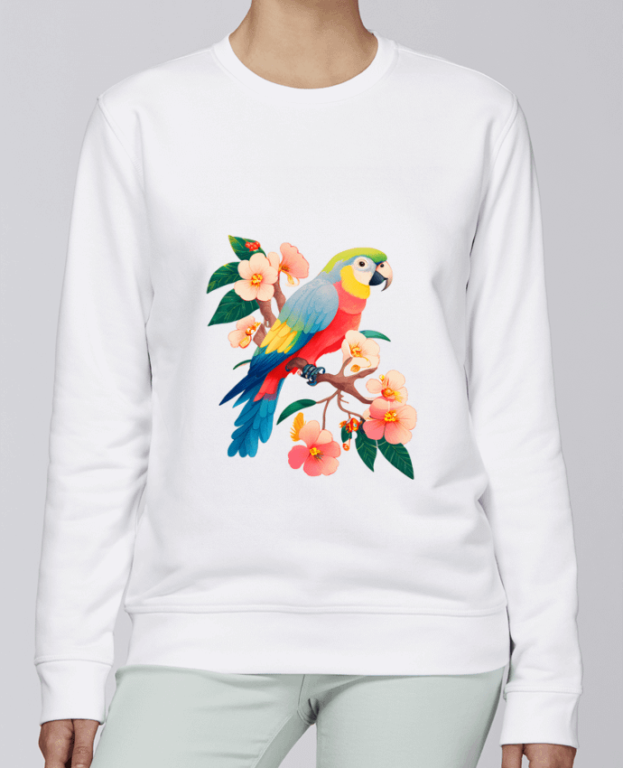 Sweatshirt perroquet fleurie par EliseDesign