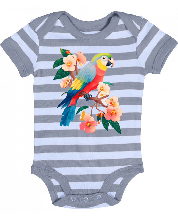 Body Bébé Rayé perroquet fleurie - EliseDesign