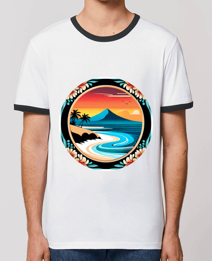 T-shirt plage fleurie par EliseDesign