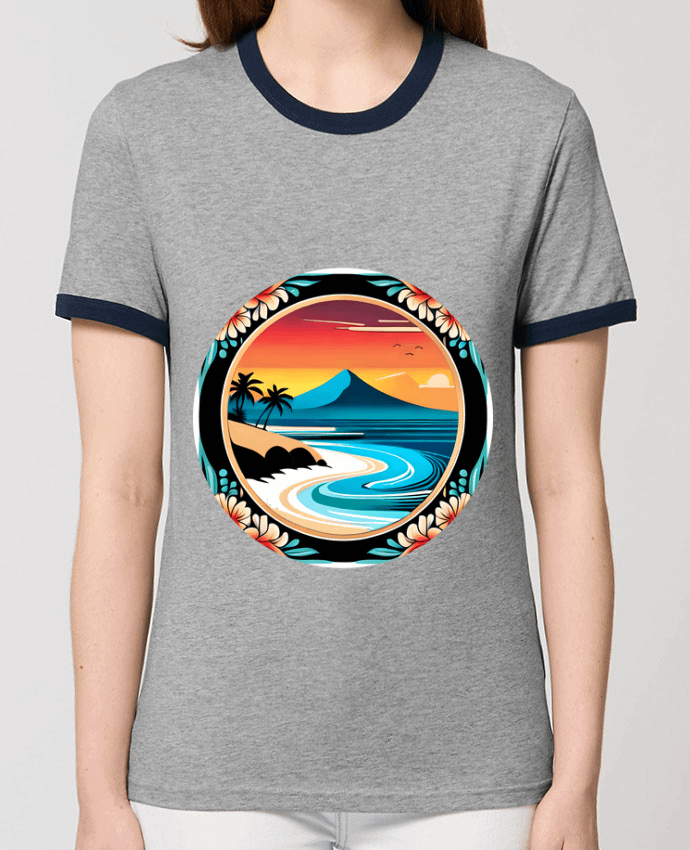 T-shirt plage fleurie par EliseDesign