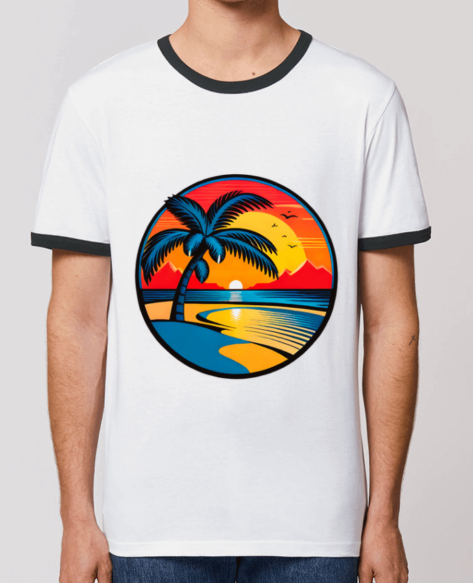 T-shirt plage palmier sable par EliseDesign