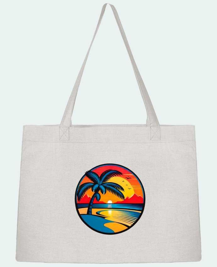 Sac Shopping plage palmier sable par EliseDesign