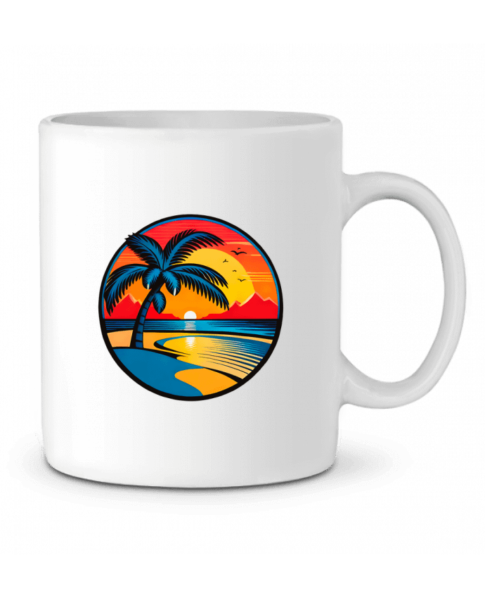 Mug  plage palmier sable par EliseDesign