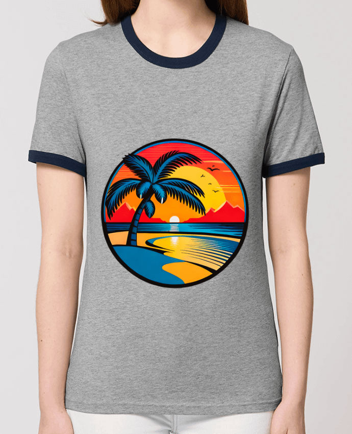 T-shirt plage palmier sable par EliseDesign