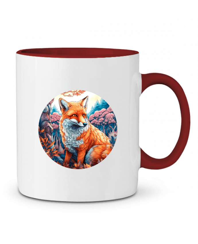 Mug bicolore loup coloré EliseDesign