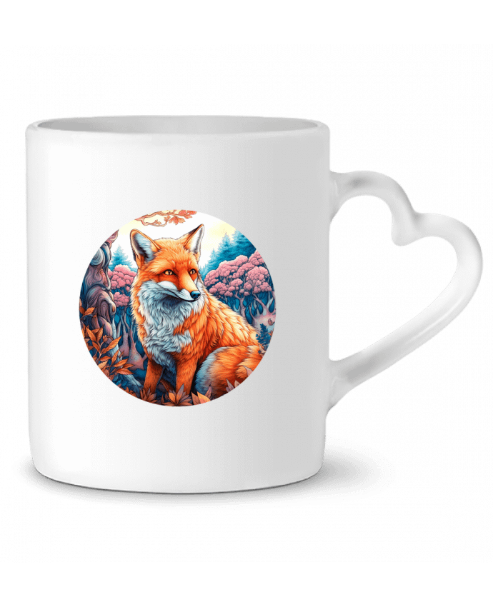 Mug coeur loup coloré par EliseDesign