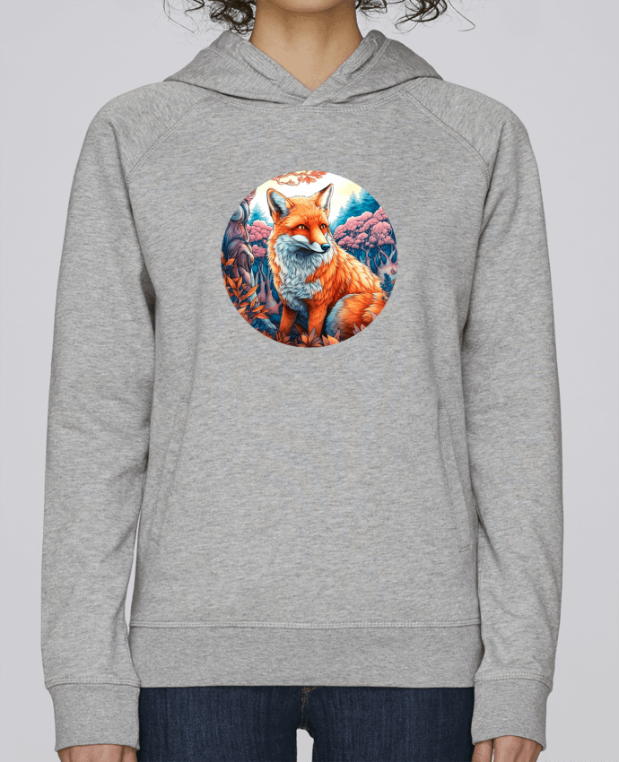 Sweat capuche femme loup coloré par EliseDesign