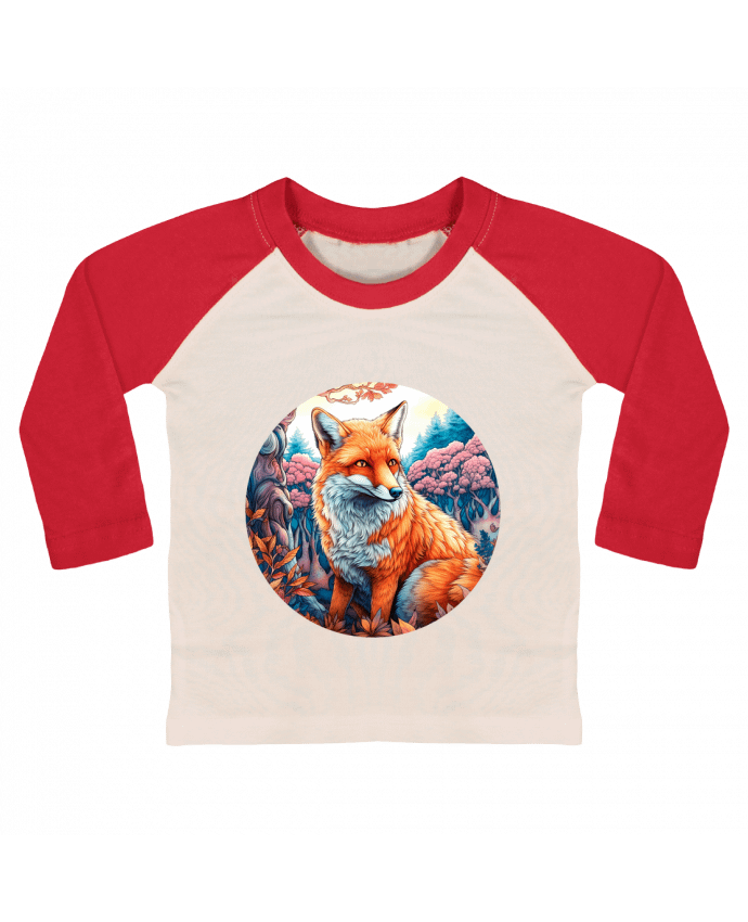 Tee-shirt Bébé Baseball ML loup coloré par EliseDesign