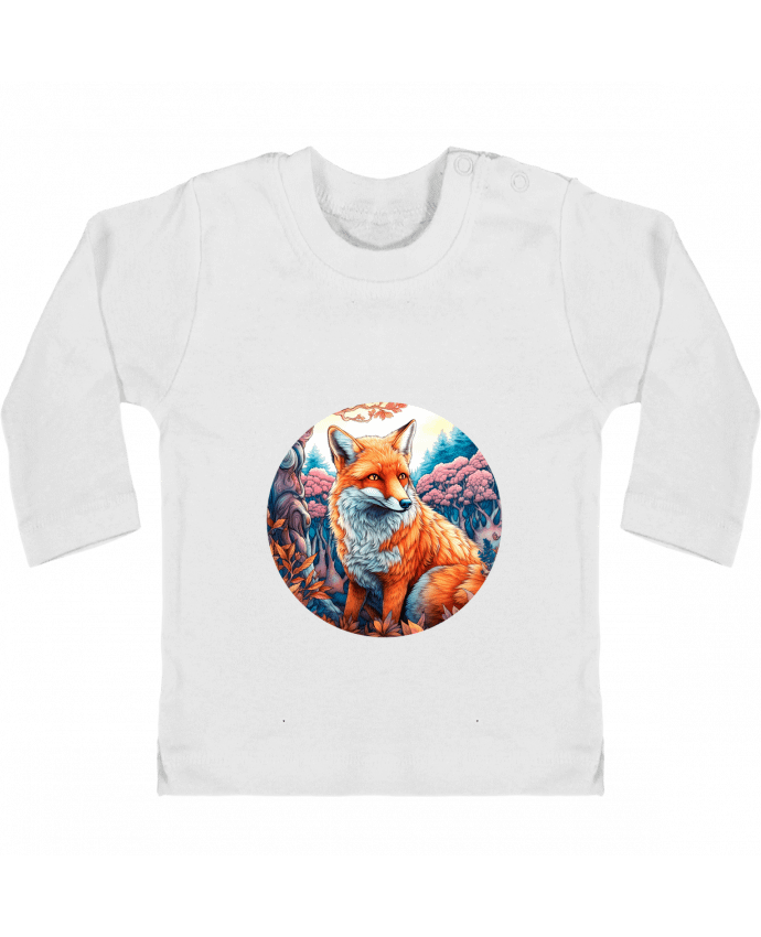 T-shirt bébé loup coloré manches longues du designer EliseDesign