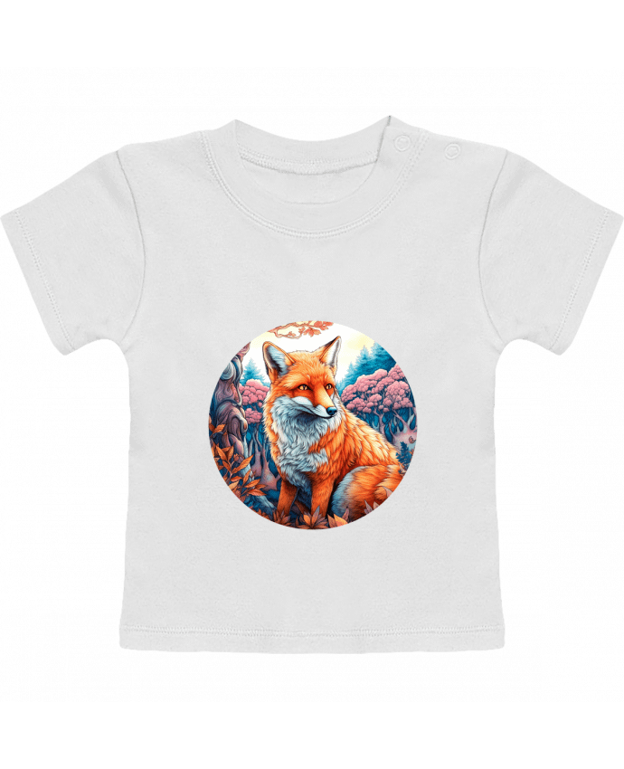 T-shirt bébé loup coloré manches courtes du designer EliseDesign