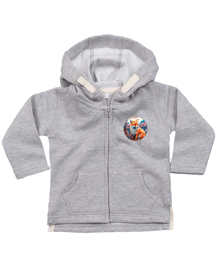 Sweat à capuche bébé zippé loup coloré par EliseDesign