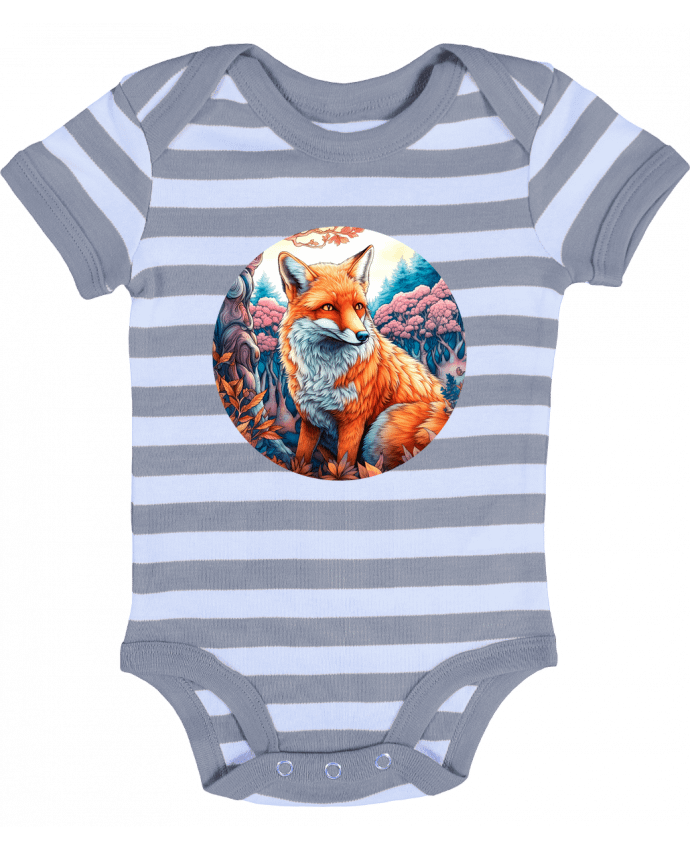 Body Bébé Rayé loup coloré - EliseDesign