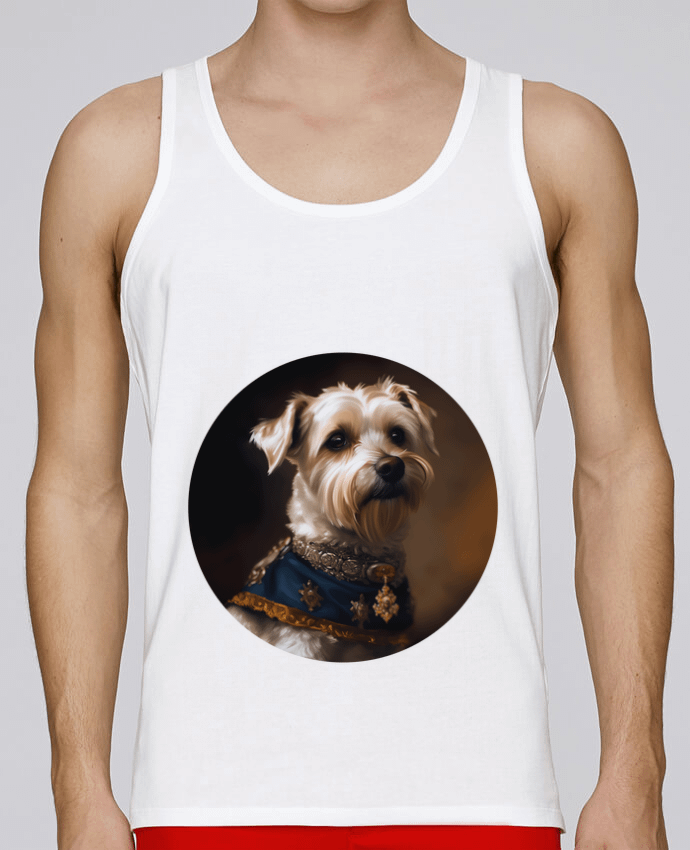 Débardeur homme chien médaillé par EliseDesign 100% coton bio