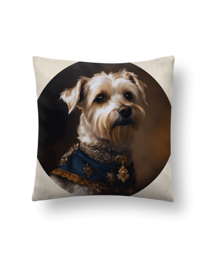 Coussin suédine chien médaillé par EliseDesign